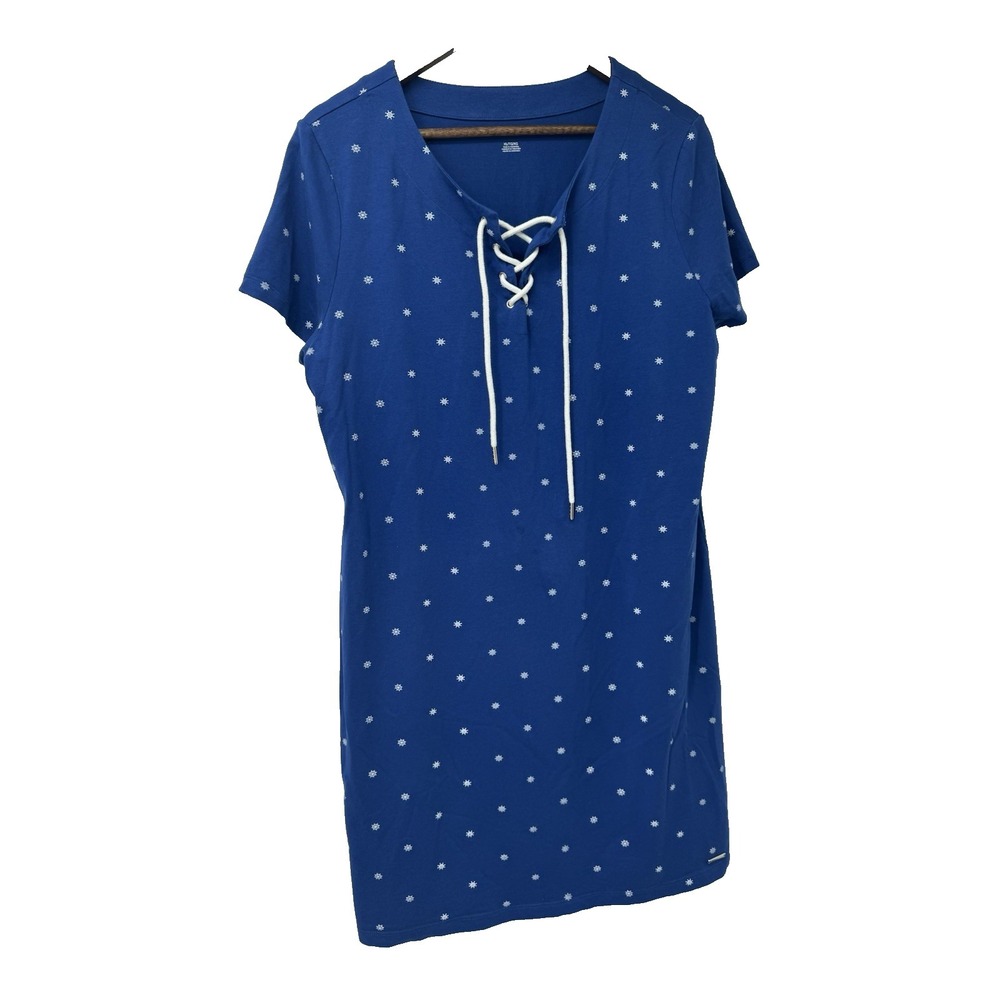 Tommy Hilfiger Navy white Dress Nautical‎ Preppy Beach Coastal patriotic america
